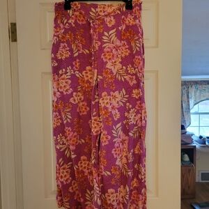 LOFT Purple Floral Wide-Leg Lounge Pants